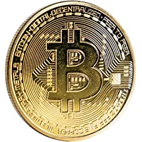 Moneda Bitcoin física recubierta en Oro para regalo. Pieza de Coleccionista auténtica. Con Carcasa Protectora. Moneda…